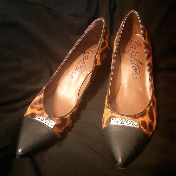 Brighton YALE Bench Made 100% Leather Heels: Leopard Print with Jewelry - Picture 10 of 16